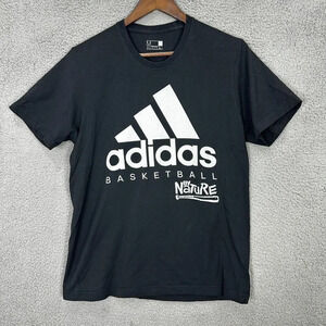 adidas shirt mens medium black spellout logo‎ basketball by nature 33 Ghory